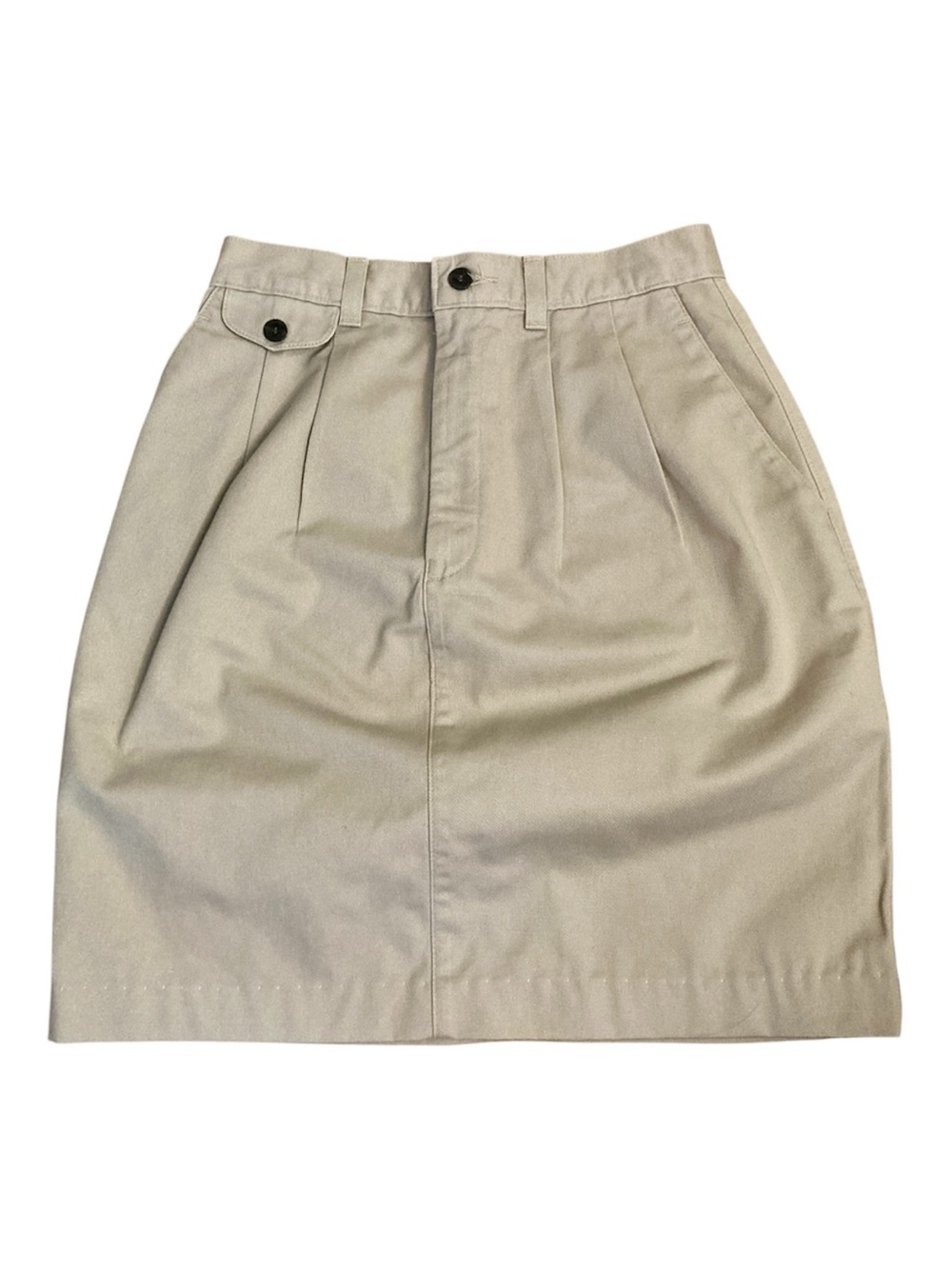 Lee Casuals Vintage Khaki Twill Skirt Women's 16 Beige A-Line Pockets 90s